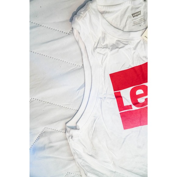Levi's Womens Graphic Crop Tank, White, Med - Picture 3 of 4